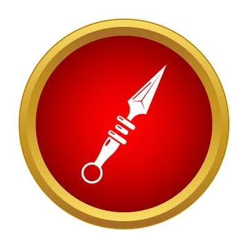 Kunai ninja throwing knife weapon red icon Stock Illustration