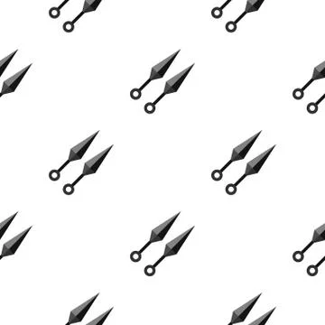 Kunai, ninja weapon pattern seamless Stock Illustration