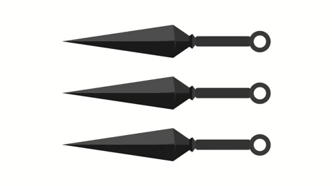 Kunai Throwing Animation with Multiple Backgrounds Video stock 277346105