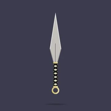 Kunai throwing knife icon. Ninja weapon. Samurai equipment. Vector illustration. Stock Illustration