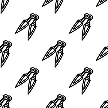 Kunai throwing knife seamless pattern vector illustration 스톡 일러스트
