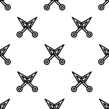 Kunai throwing knife seamless pattern vector illustration Stock Illustration
