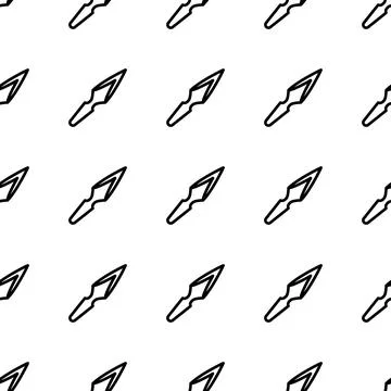 Kunai throwing knife seamless pattern vector illustration Stock Illustration
