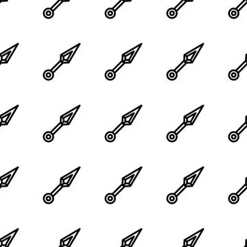 Kunai throwing knife seamless pattern vector illustration 스톡 일러스트