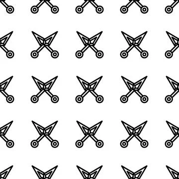 Kunai throwing knife seamless pattern vector illustration Stock Illustration
