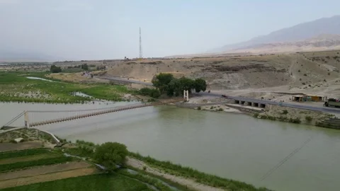 Kunar River Bridge Stock Footage 274530748