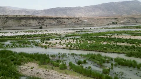 Kunar River's Flowing Channels Stock Footage 274530790