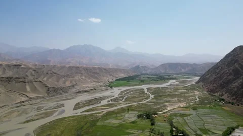 Kunduz River's channels in Baghlan Stock Footage 274530022