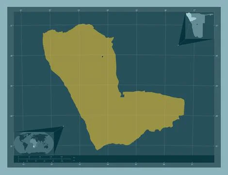 Kunene, Namibia. Solid color shape Stock Illustration