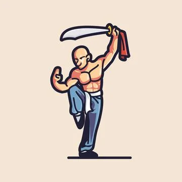 Kung Fu Boy Stock Illustration