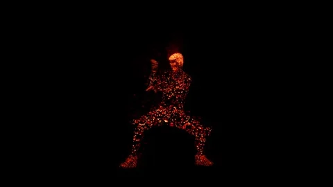 Kung Fu Moves - Fire Particles Stock Footage 248847370