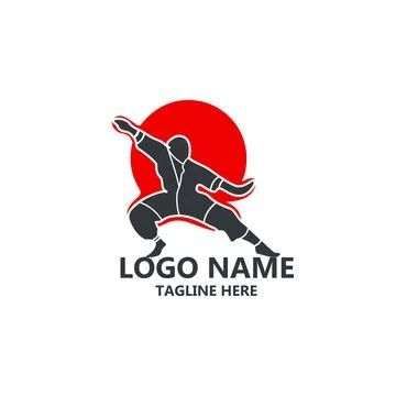 Kungfu isolated logo design vector Illustrazione stock