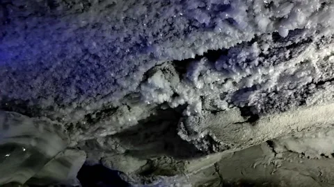 Kungur Ice Cave. The first grotto. Russia 스톡 동영상 203947791