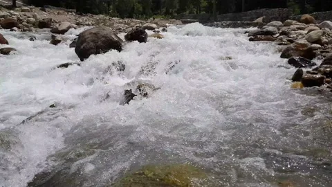 Kunhar River in Naran-Kaghan Valley - Pakistan Stock Footage 131042832