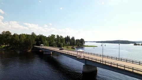 Kuopio small Bridge by Drone 스톡 동영상 167181858