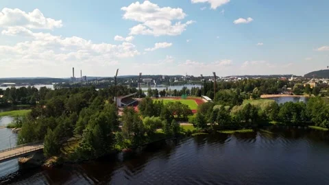 Kuopio smaller Stadium by Drone 스톡 동영상 167184663