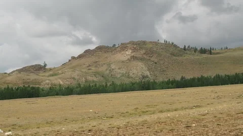 Kurai steppe. altai republic. Cloudy weather. 库存影片 93089587