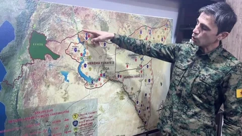 Kurdish forces resist intense fighting in northeastern Syria after 23-day offens Stock Footage 296575369