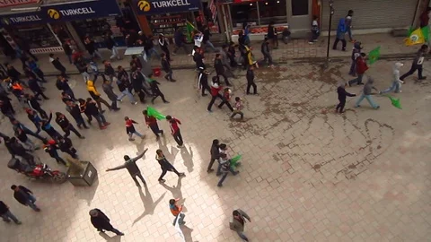 Kurdish Protests in Turkey, Dogubayazit Stock-Footage 114642863