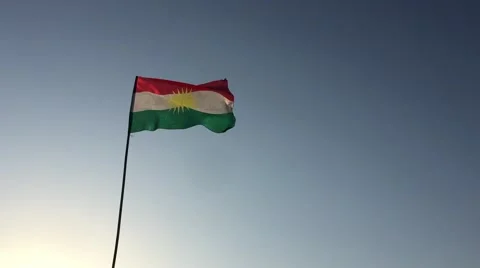 Kurdistan flag flying Stock Footage 61200665