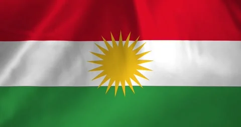 Kurds flag waving with the wind background loop video animation Video stock 327172271