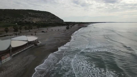 Kurion beach, Limassol, Cyprus.  Winter and beautiful views. Stock Footage 169406849