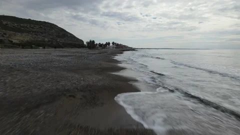 Kurion beach, Limassol, Cyprus.  Winter and beautiful views. Stock Footage 169406872