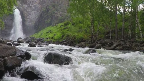 Kurkure waterfall. Slow motion. Stock Footage 77547321