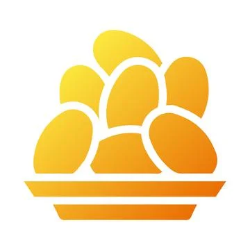 Kurma palm icon solid gradient yellow style ramadan illustration vector ele.. Stock Illustration