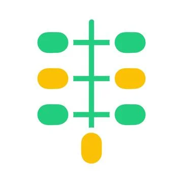 Kurma palm icon solid green yellow style ramadan illustration vector elemen.. Stock Illustration