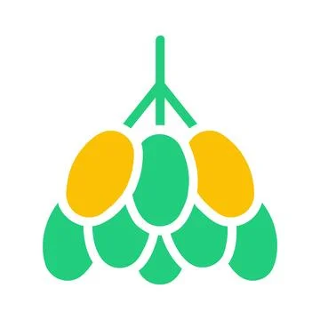 Kurma palm icon solid green yellow style ramadan illustration vector elemen.. Illustrazione stock