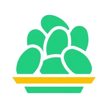 Kurma palm icon solid green yellow style ramadan illustration vector elemen.. Stock Illustration