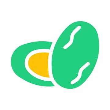 Kurma palm icon solid green yellow style ramadan illustration vector elemen.. Stockillustratie