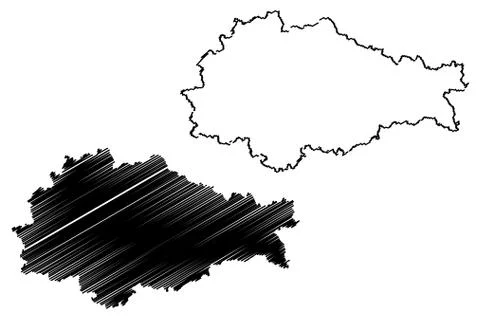 Kursk Oblast map vector.... Stock Illustration