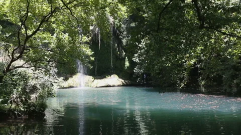 Kursunlu Falls in green foliage Stock Footage 123246772