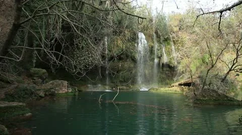 Kursunlu waterfall Stock Footage 12733653