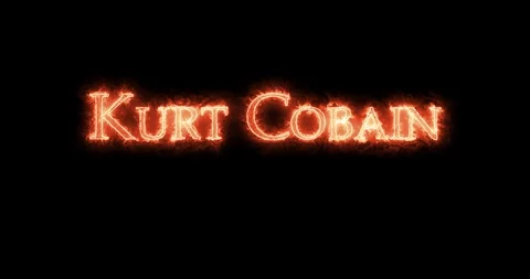 Kurt Cobain written with fire. Loop Stock Footage 129779785
