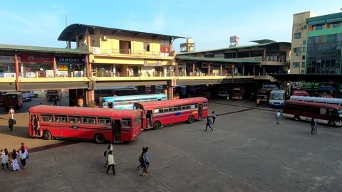 At the Kurunegala bus station. Sri Lanka | Stock Video | Pond5