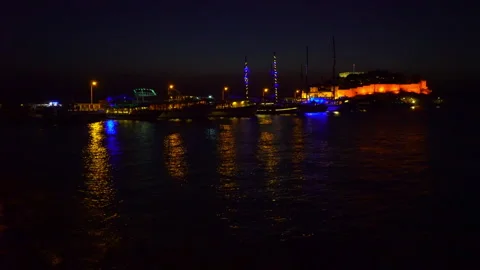 Kusadasi in the evening lights Stock Footage 248895078
