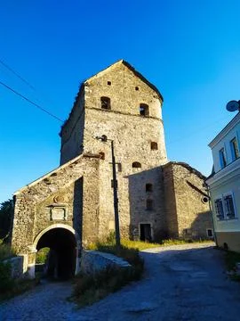 Kushnir Tower - gateway of old city fortification, Kamianets-Podilskyi Stock Photos