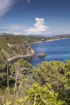 Küstenlandschaft bei Lacona, Insel Elba, Toskana Küstenlandschaft bei Laco. Stock Photos