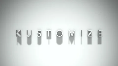 Kustomize 3D title animation with shadows on a white background Stock Footage 297216260