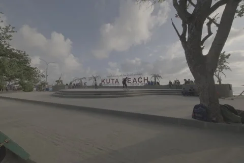 Kuta Beach Sign Stock Footage 246410601