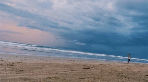 Kuta Timelapse Rainy Clouds and Beach Stock Footage 86094971