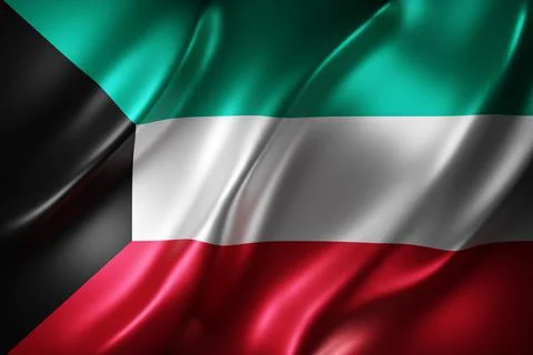 Kuwait 3d flag Stock Illustration