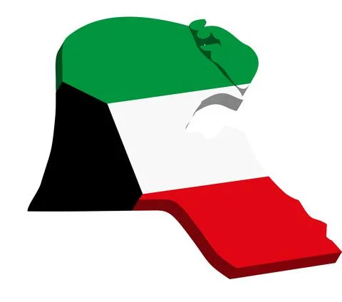Kuwait - 3D map country Stock Illustration