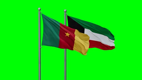 Kuwait and Cameroon two flags Stock Footage 292797179