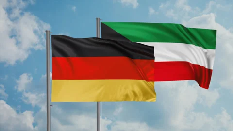 Kuwait and Germany flag Stock Footage 245111185