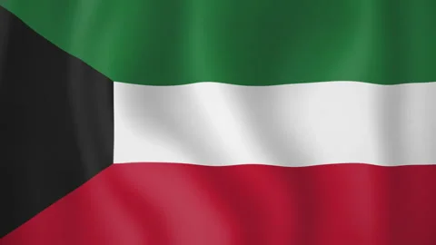 Kuwait animated flag. Seamless loop. 4K Stock Footage 145444067