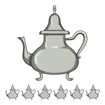 Kuwait arabic tea pot cartoon vector graphic Stock Illustration